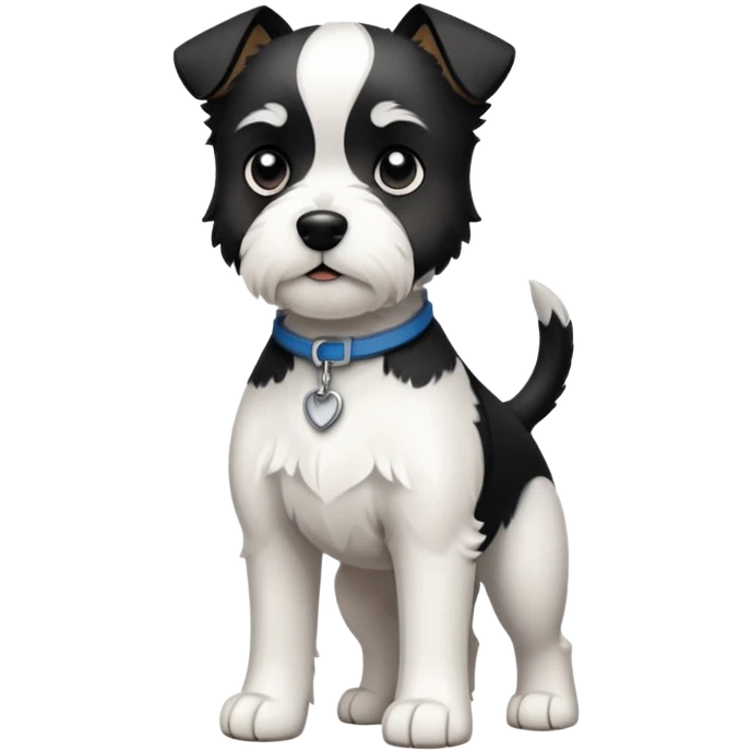 Full body photo of black and white terrier emoji