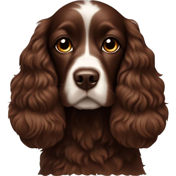 Chocolate brown spaniel with fluffy head emoji