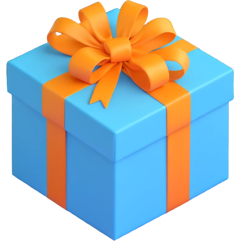 light blue gift box with yellow ribbon, viewed from above emoji