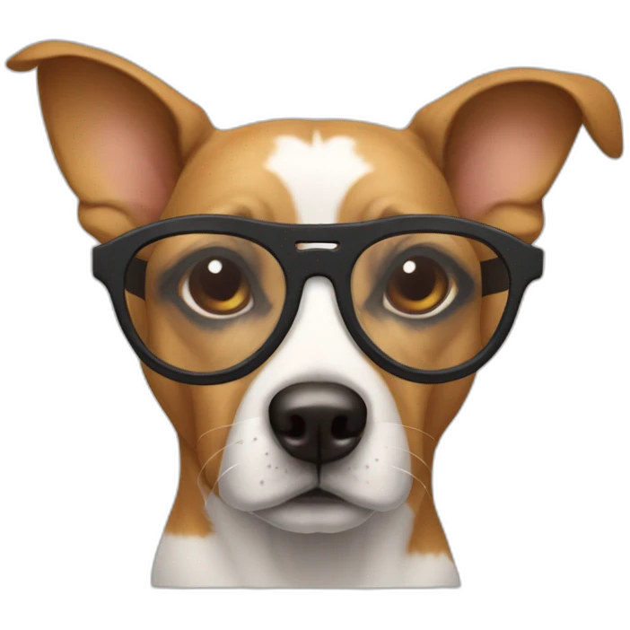 Chien avec des lunettes emoji
