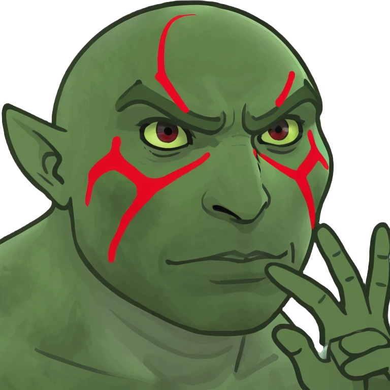 Feliz marcas de guerra roja en la cara hecha con 2 dedos emoji