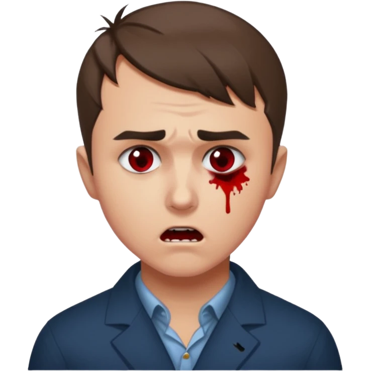Charlie kirk with bullet hole on neck and scared expression  emoji