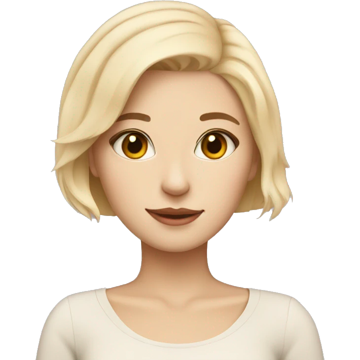 blonde beutiful girl with beige british short hair cat emoji