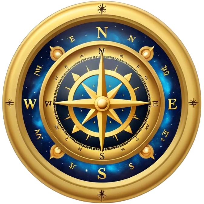 gold compass with universe in centre emoji