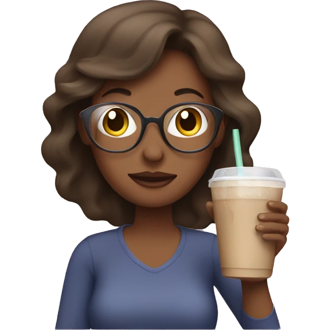 Mom drinking iced coffee  emoji
