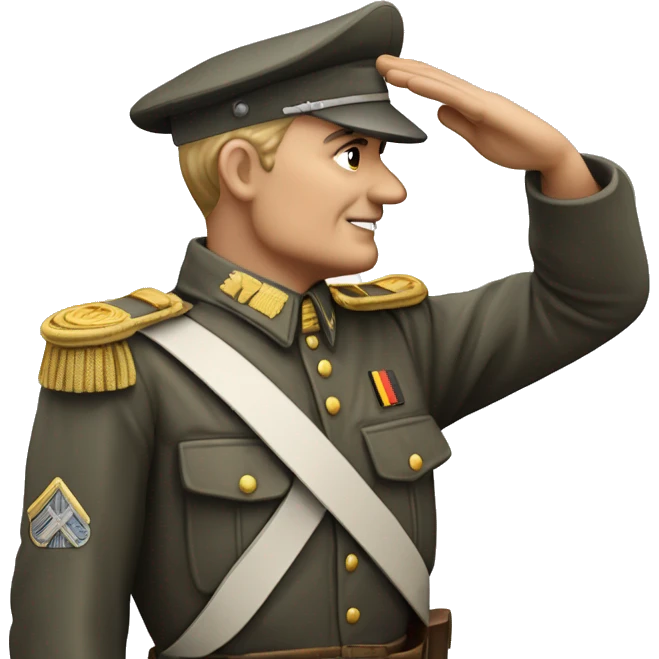German classical 1940 soldier ave caesar raised arm saluting emoji