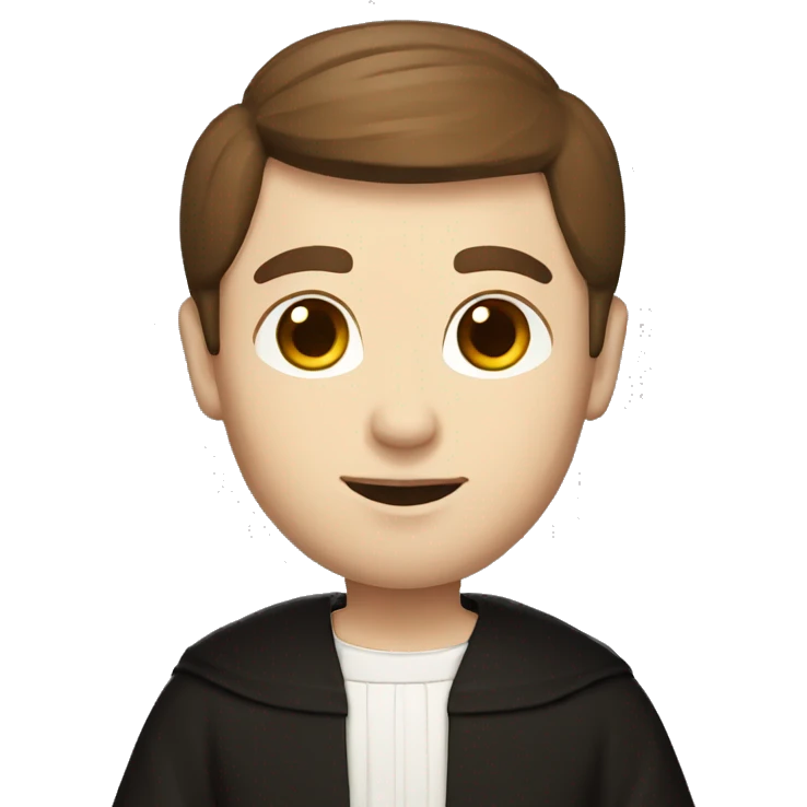 priest with white skin and brown hair emoji