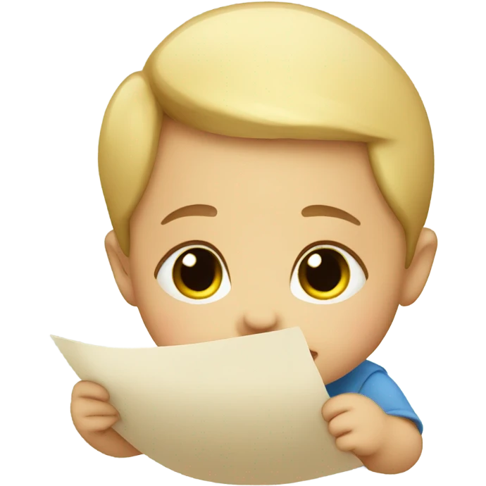 Baby with a letter emoji