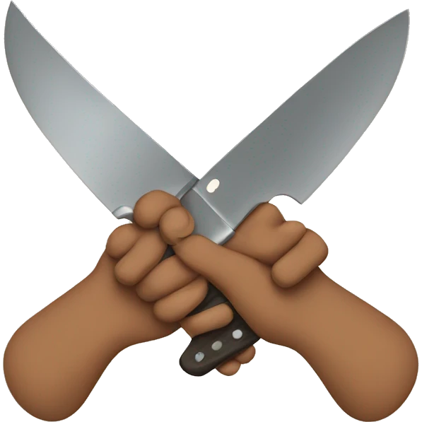 two knives holding hands emoji