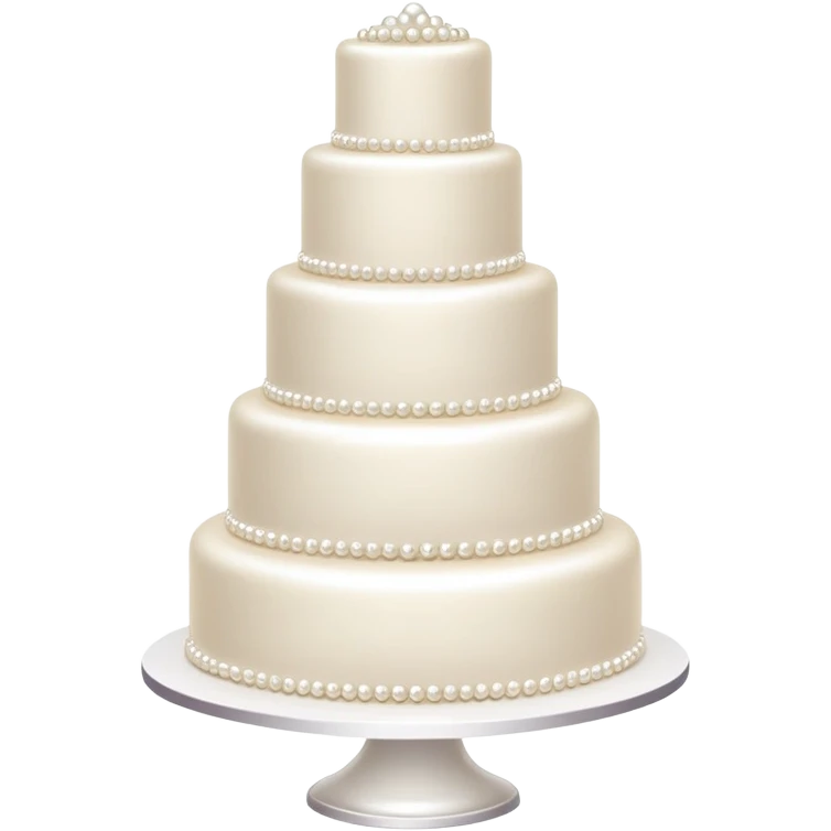 elegant multi-tier wedding cake decorated with pearls emoji