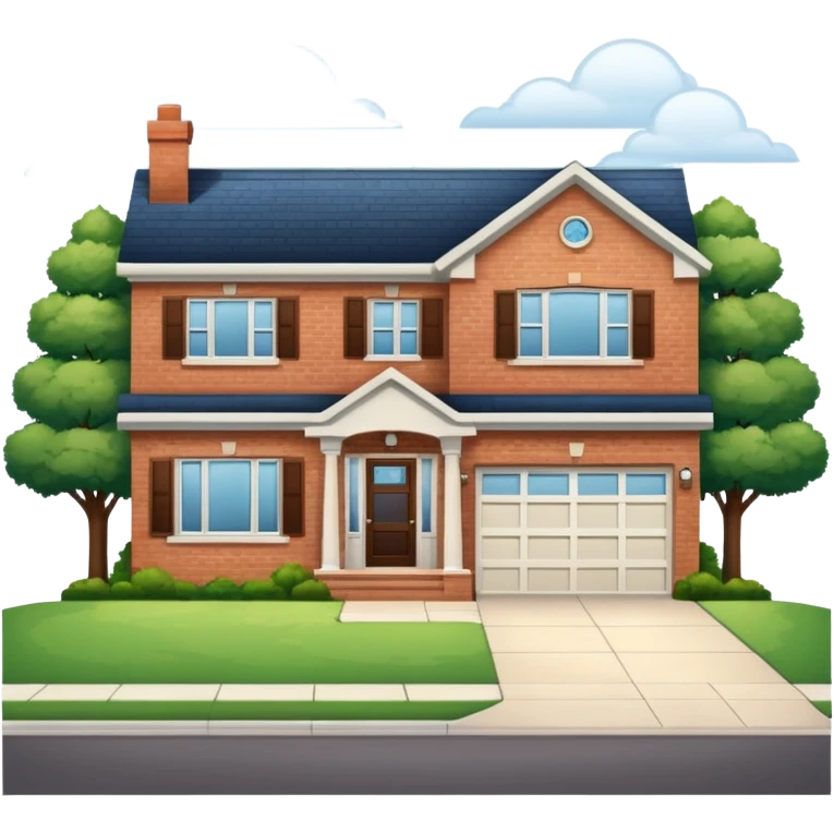 house with a visible driveway, clear and recognizable emoji