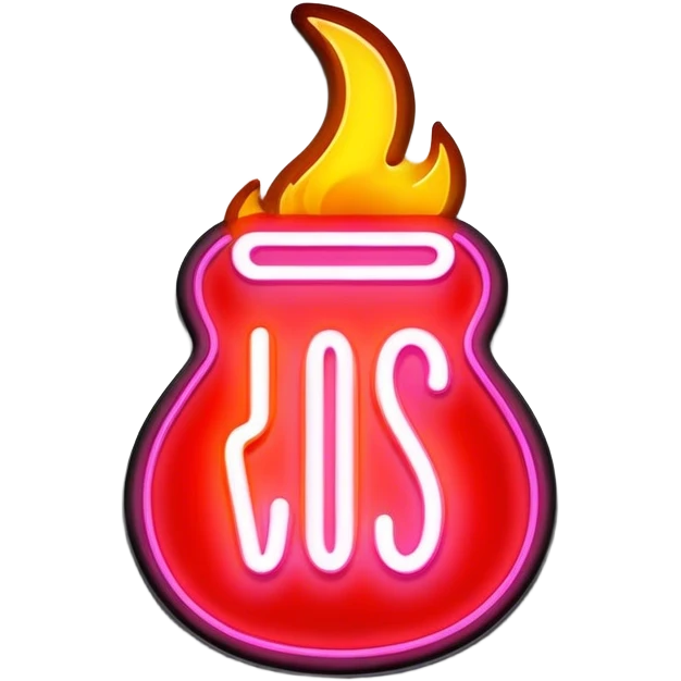  neon sign with the word hot emoji