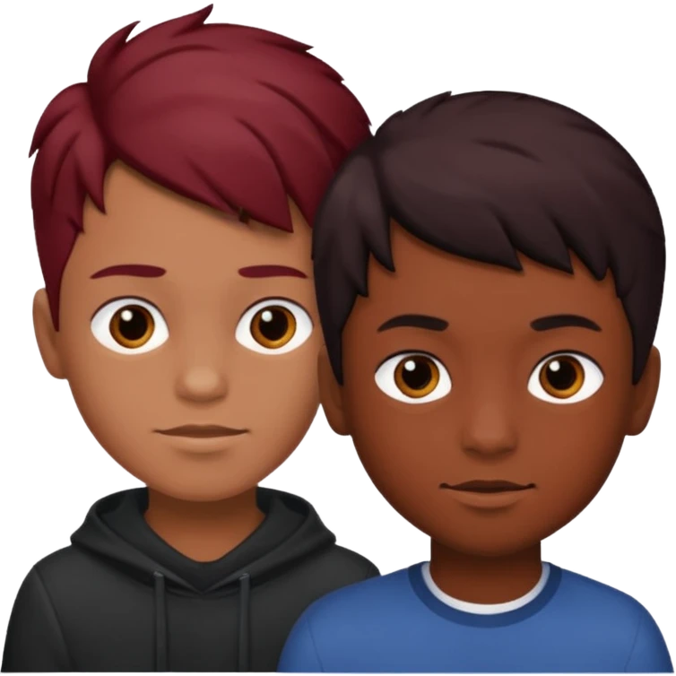 Do boy with dark red hair and another boy with black hair but it should be same boy emoji