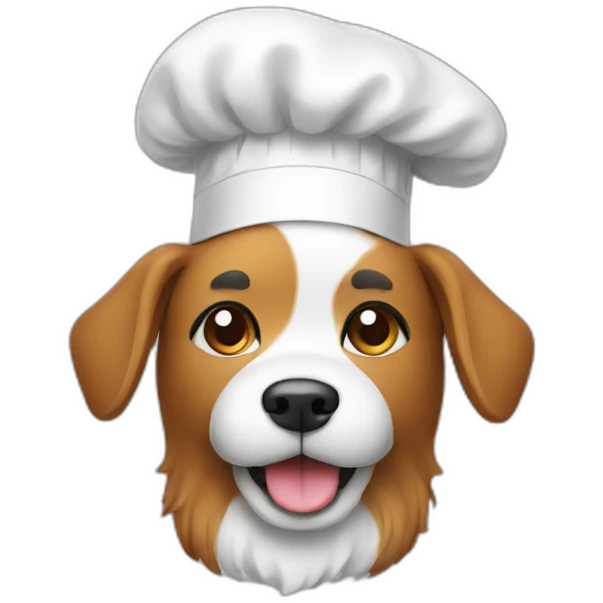 Cute dog with beard and a chef hat emoji