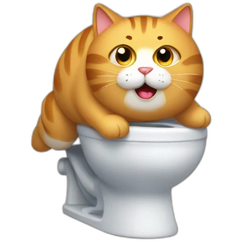 Fat cat run to toilet emoji