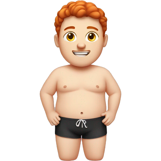 Guy, chubby, swimwear, redhead emoji