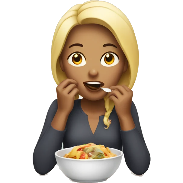 Woman eating  emoji