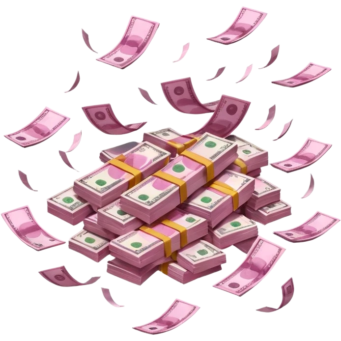 pink money flying  emoji