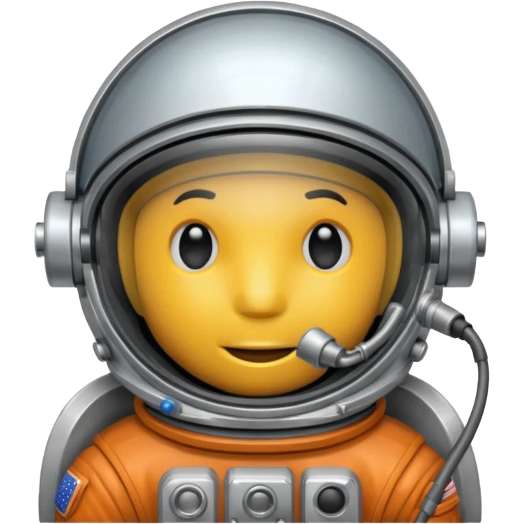 Astronaut helmet with Small microphone boom near the mouth. emoji