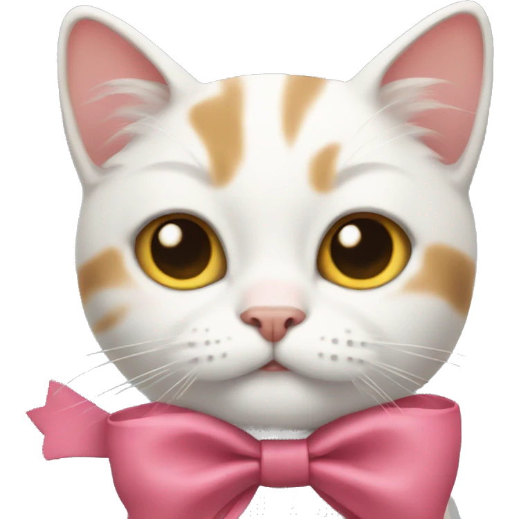 cat with a tiny bow  emoji