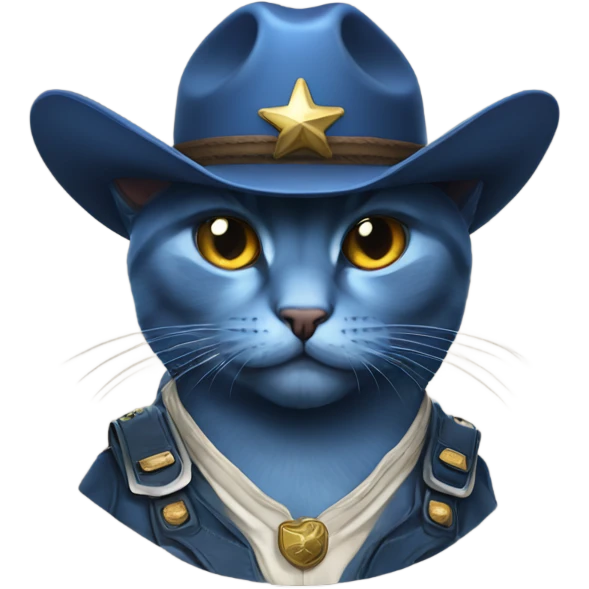 Blue Russian cat Texas Ranger emoji