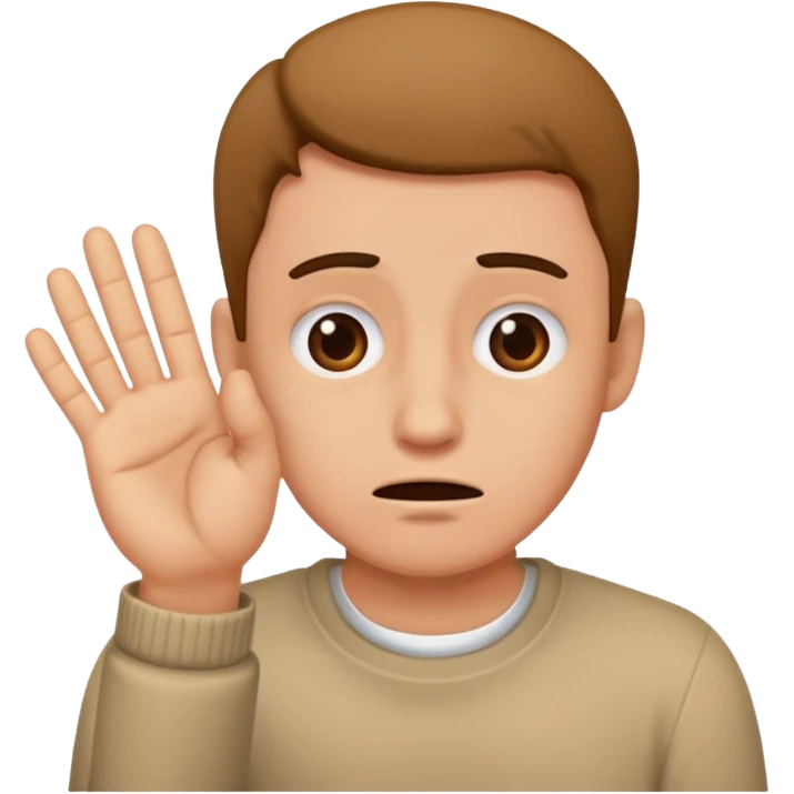 a man making a gesture of denial emoji