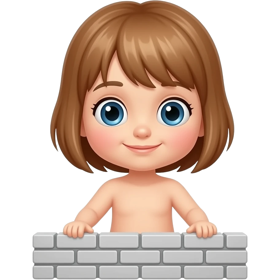 Toodler naked bricking ip in her priavte organ boy emoji