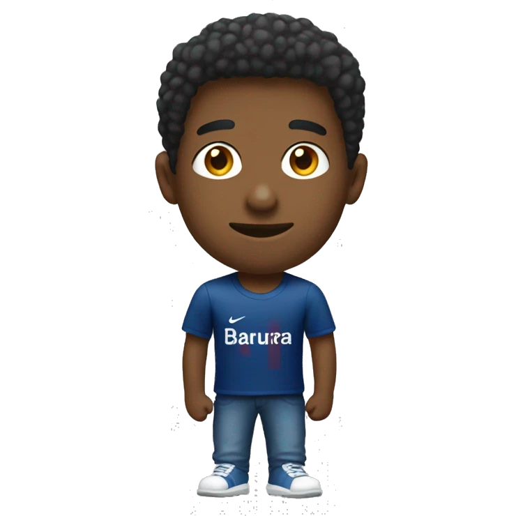 Person wear barça t-shirt emoji
