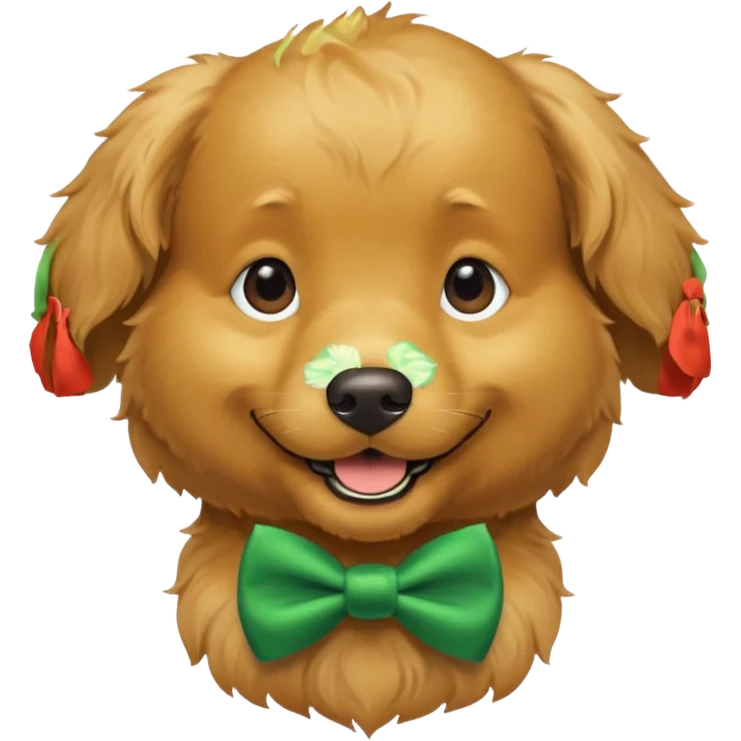 dog with a green bow tie emoji