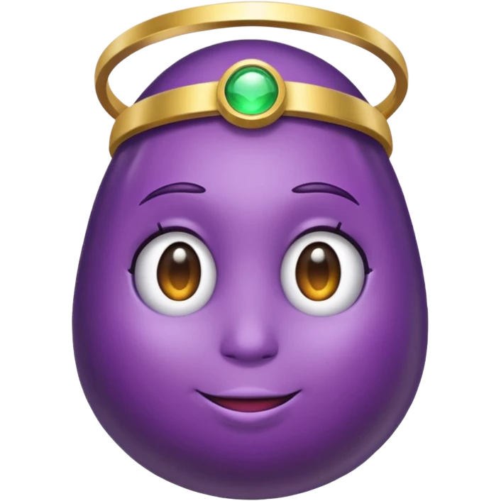 Eggplant wearing a halo emoji