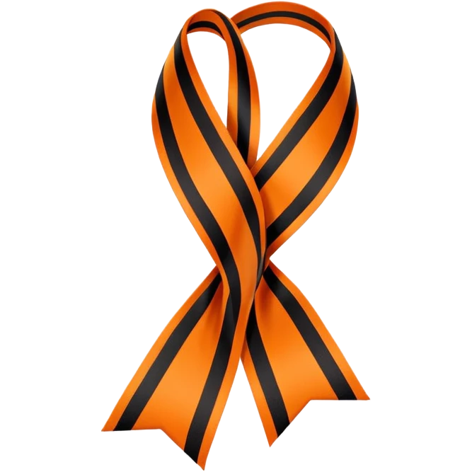 George ribbon with orange and black stripes, simple style emoji