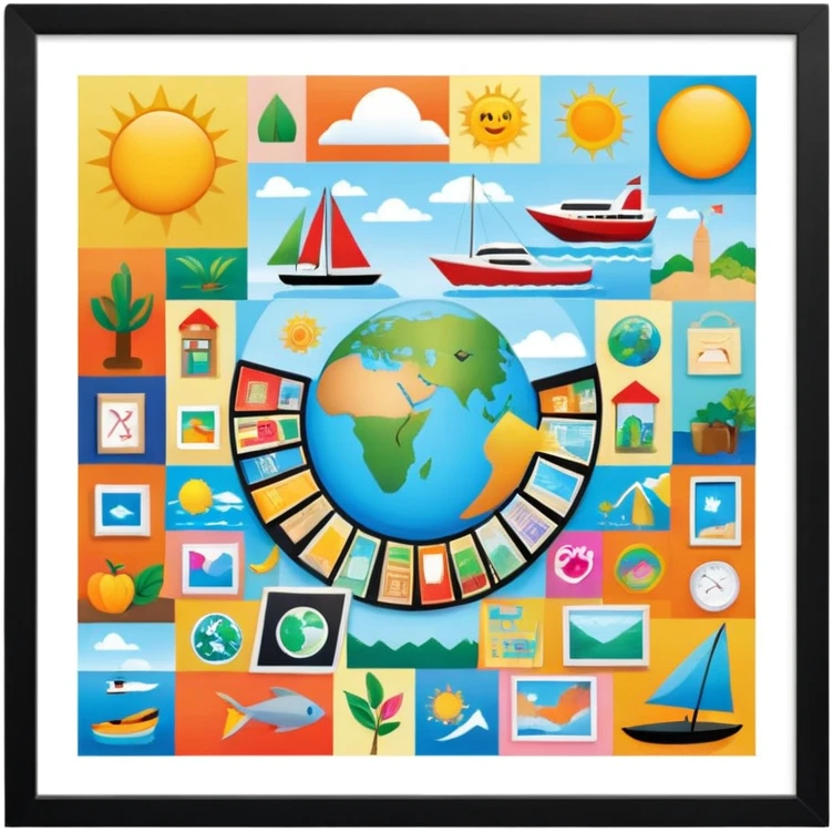 An extremely detailed lifestyle vision board collage for the year 2026. emoji