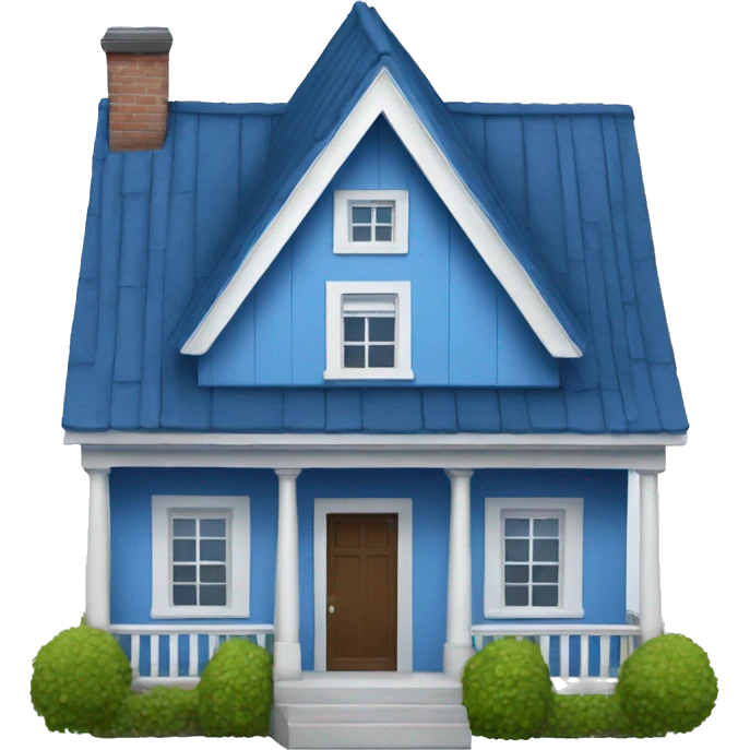 blue roof house emoji