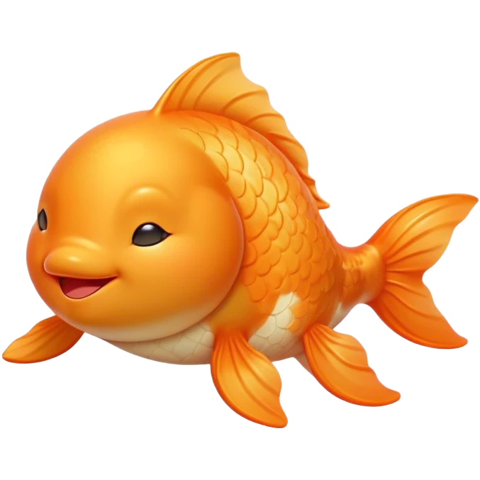 Meme-Worthy Cute Sleeping Orange Goldfish Portrait Emoji, Head resting peacefully with a contented smile, showcasing a streamlined, graceful body with a luxuriously soft vibrant orange hue, eyes closed in a serene, floating nap, Simplified yet hilariously adorable features, highly detailed, glowing with a soft, drowsy light, high shine, relaxed and utterly lovable, stylized with an air of playful laziness, bright and heartwarming, soft glowing outline, capturing the essence of a comically sleepy goldfish, so meme-worthy it feels like it could instantly become the next viral sensation of adorable slumber! emoji