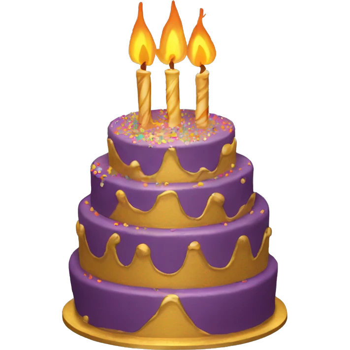 Gold birthday cake emoji