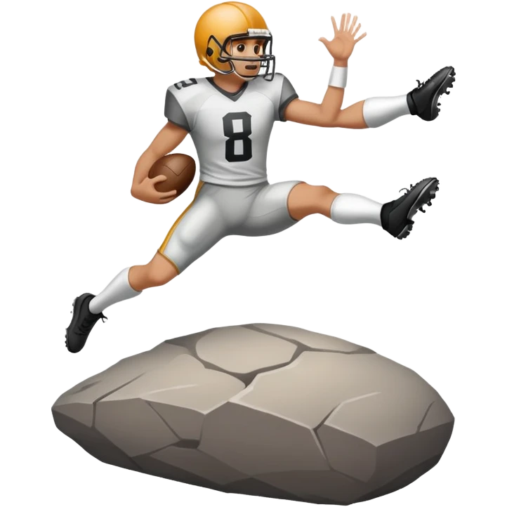 Field goal kicker kicking a rock emoji