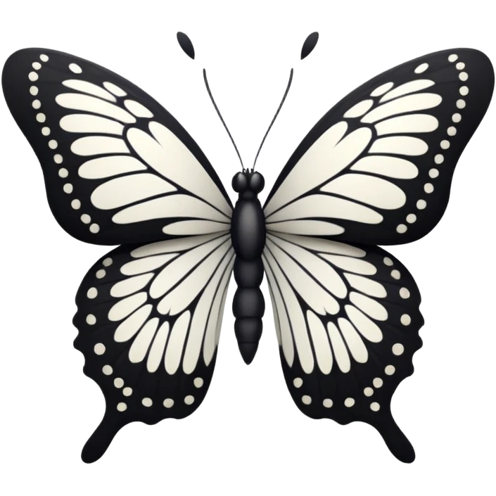 Black and white butterfly  emoji