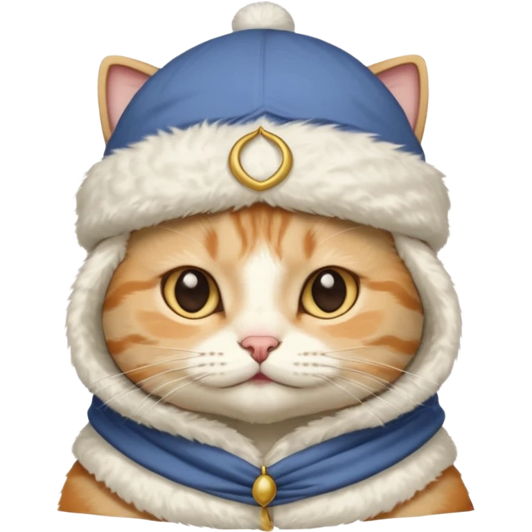 A cat wearing Muslim cap emoji