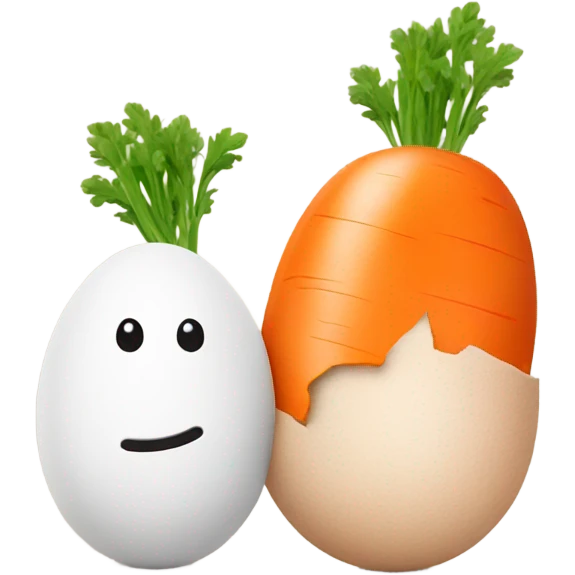 egg and carrot emoji