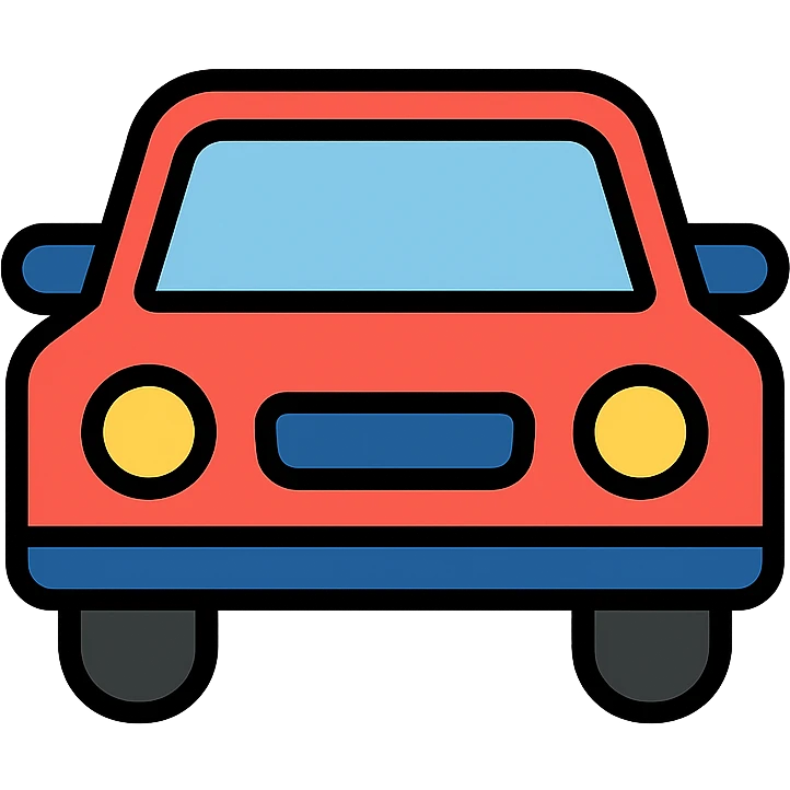 red and blue automobile icon emoji