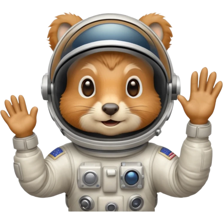squirrel in an astronaut helmet waving emoji