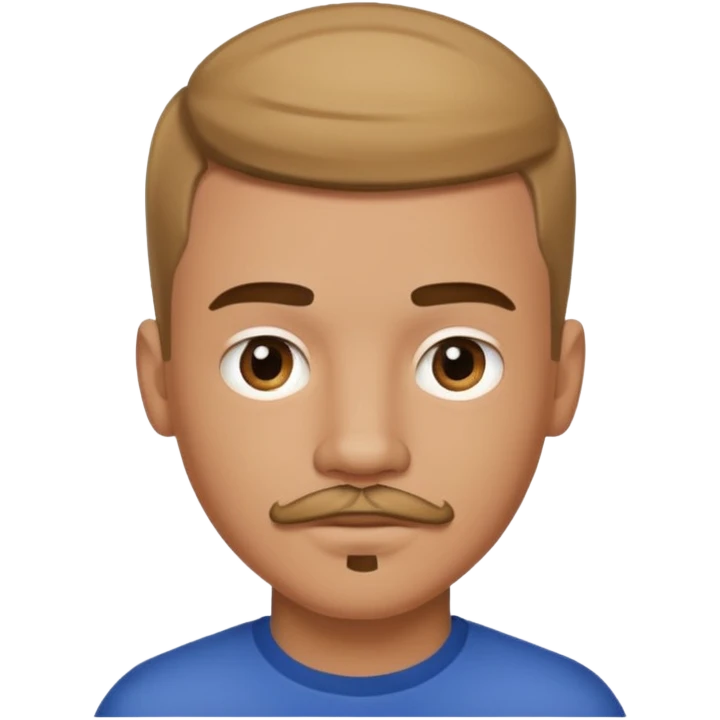 menino de 18 anos com corte americano cavanhaque e bigode  emoji