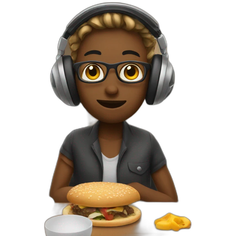 Foodie in the recording studio emoji