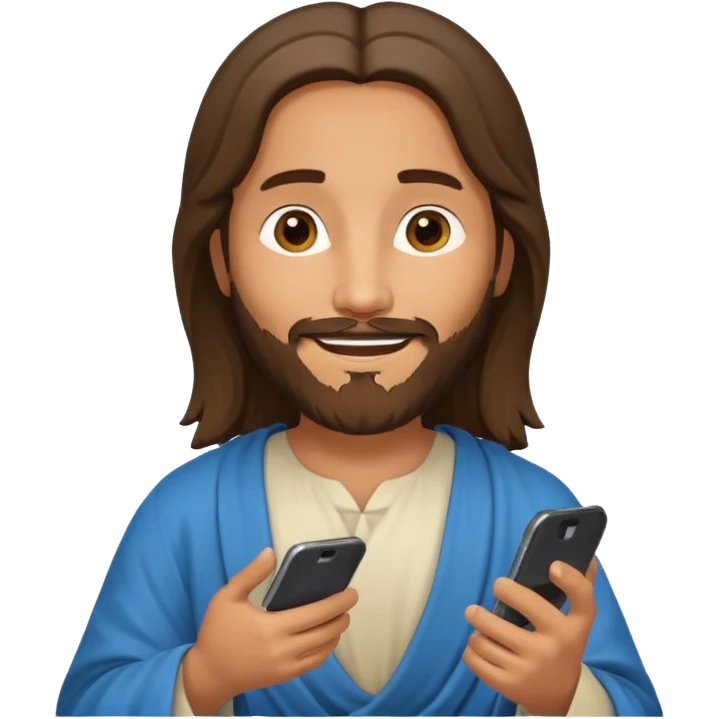 Jésus sur son téléphonesur son téléphone emoji