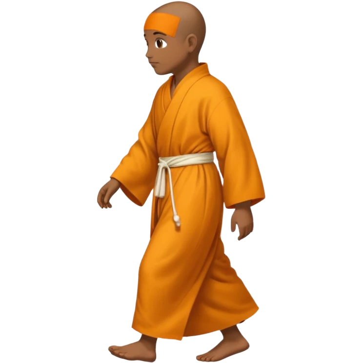 emoji of a monk walking, profile horizontal emoji