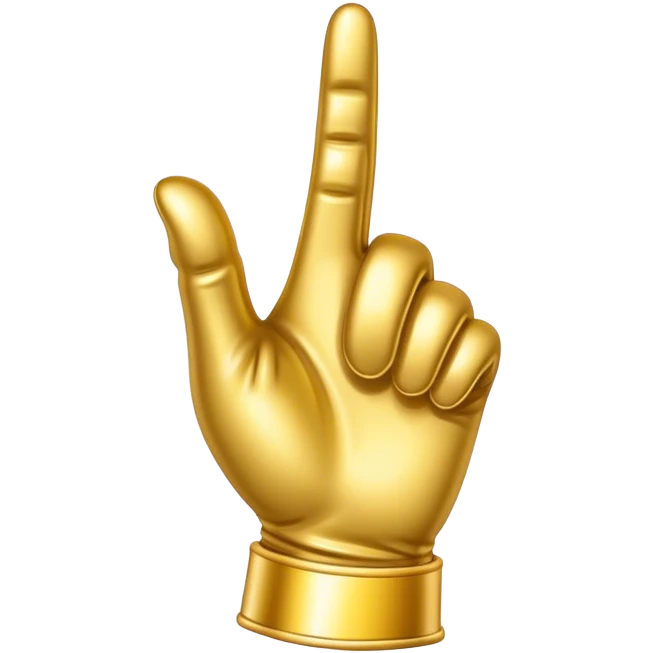 cartoon Gold glove hand pointing  emoji
