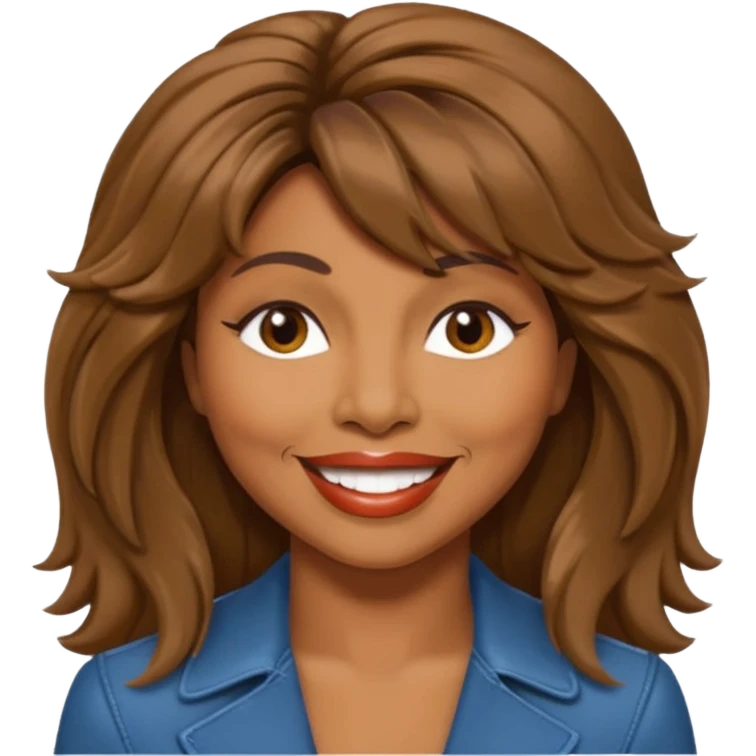 Tina Turner with brown long hair emoji
