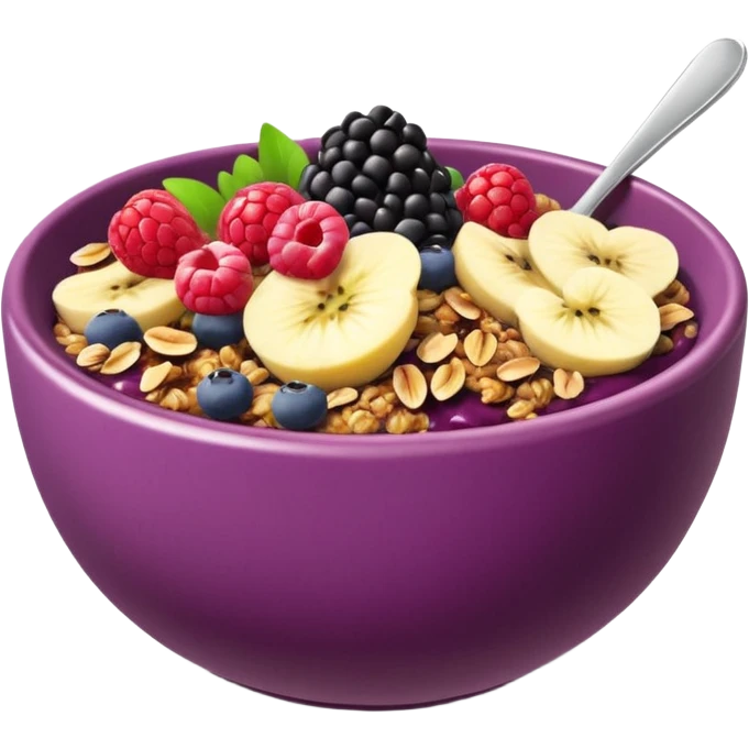 colorful acai bowl with berries and granola, Western Sydney vibe, emoji style emoji