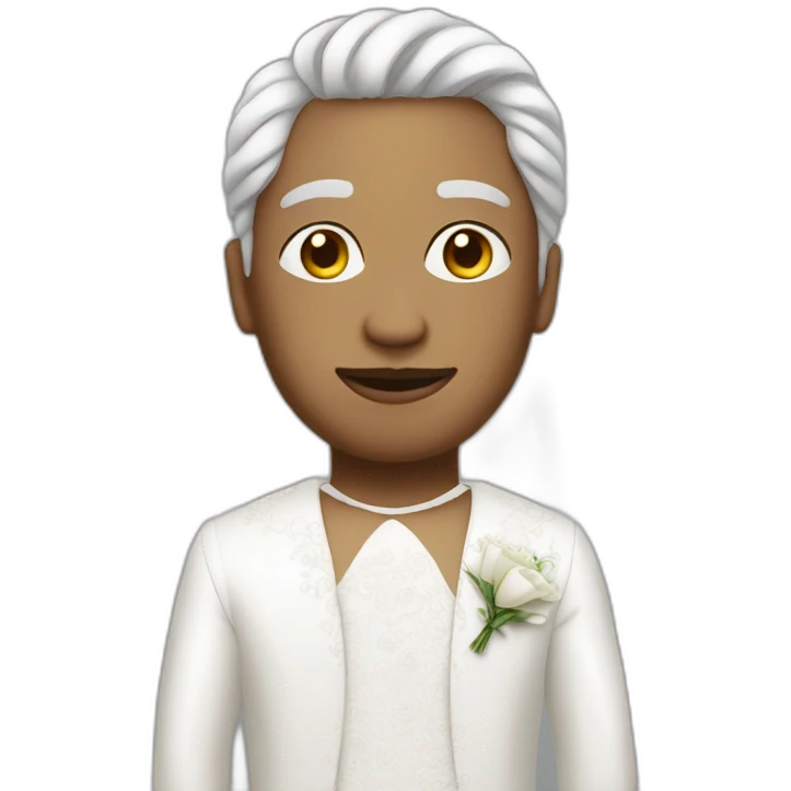 A Sibilo man in a wedding dress emoji