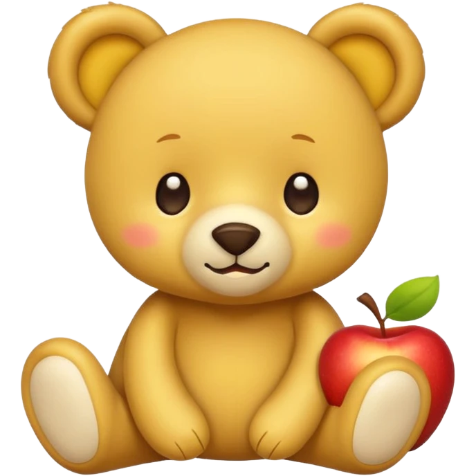 Cute flat-style teddy bear icon for infant daycare. like apple emoji teddy bear
 emoji